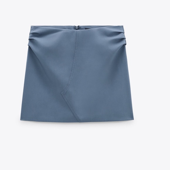 ZARA 2 Piece Topstitched Blazer + Skirt Blue L - Picture 10 of 12